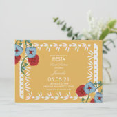 Papel Picado Botanisches Fiesta Süße 16 Mexikanisc Einladung (Stehend Vorderseite)