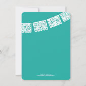 Papel Picado Bright Aqua | Hochzeitstag speichern Save The Date (Rückseite)