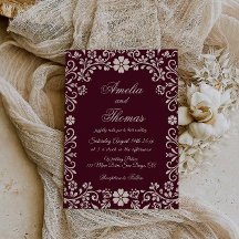 Papel Picado Burgunderrote Mexikanische Hochzeit