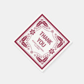 Papel picado burgundy Danke QUINCEAÑERA Serviette (Ecke)