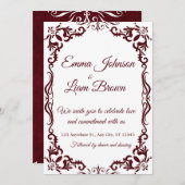 Papel Picado Burgundy Mexican Wedding Invitation Einladung (Vorne/Hinten)