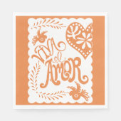 Papel Picado Citrus Orange Fiesta Wedding Banner Serviette (Vorderseite)