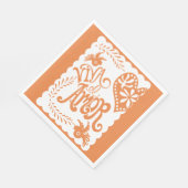 Papel Picado Citrus Orange Fiesta Wedding Banner Serviette (Ecke)