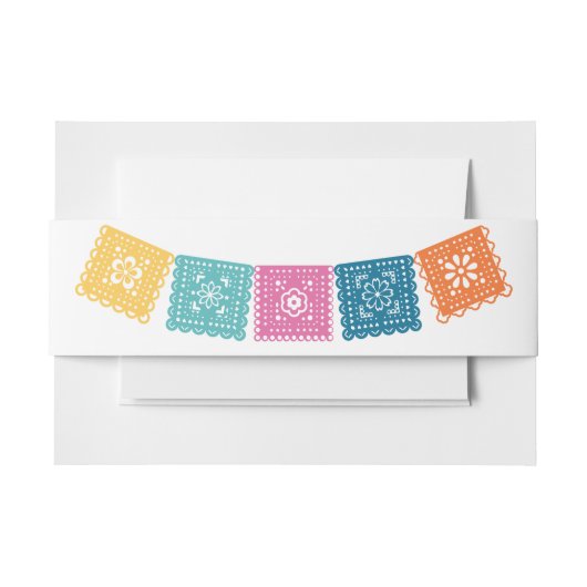 Papel Picado Colorful Einladungsbanderole (Vorderseite Beispiel)