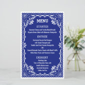 Papel Picado Colorful Mexican Wedding Menu (Stehend Vorderseite)