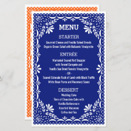 Papel Picado Colorful Mexican Wedding Menu