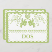 Papel Picado Dos 2 Tischnummern Gold Fiesta (Vorne/Hinten)