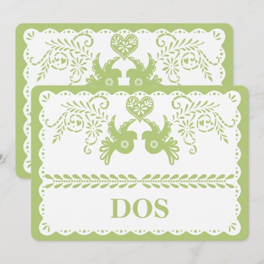 Papel Picado Dos 2 Tischnummern Gold Fiesta (Vorne/Hinten)