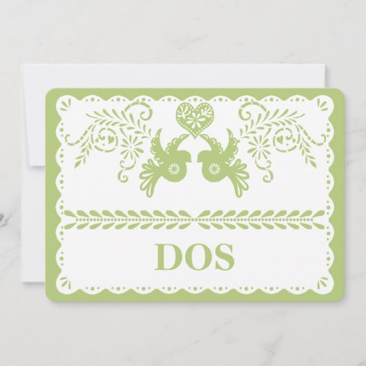 Papel Picado Dos 2 Tischnummern Gold Fiesta (Vorderseite)