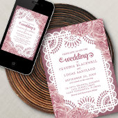 Papel Picado Dusty Rose Wedding Einladung