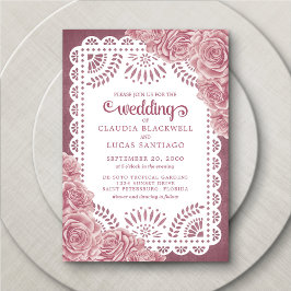 Papel Picado Dusty Rose Wedding Einladung