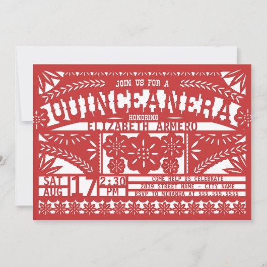 Papel Picado Einladung (Vorderseite)