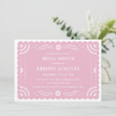 Papel Picado Einladung zur mexikanischen Brautdusc (Stehend Vorderseite)