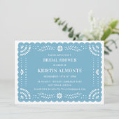 Papel Picado Einladung zur mexikanischen Brautdusc (Stehend Vorderseite)