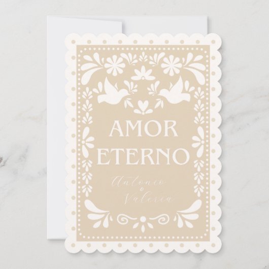 Papel Picado Einladung zur mexikanischen Neutralen (Rückseite)