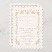 Papel Picado Einladung zur mexikanischen Neutralen (Vorne/Hinten)