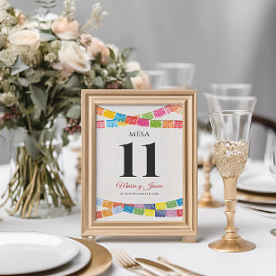 Papel Picado Elegante Farbige Hochzeit Spanische H Tischnummer