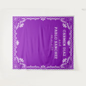 Papel Picado farbenfrohe mexikanische Hochzeit Wandteppich (Vorderseite (Horizontal))