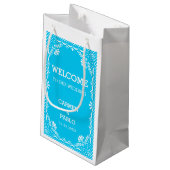 Papel Picado Farbenfrohe mexikanische Hochzeit Wil Kleine Geschenktüte (Rückseite Schrägansicht)