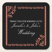 Papel Picado Fiesta Mexican Danke Orange Rechteckiger Pappuntersetzer (Vorderseite)