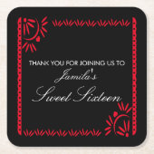 Papel Picado Fiesta Sweet 16 Mexican Danke Rechteckiger Pappuntersetzer (Vorderseite)