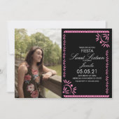 Papel Picado Fiesta Sweet 16 Mexican Pink Foto Einladung (Vorderseite)