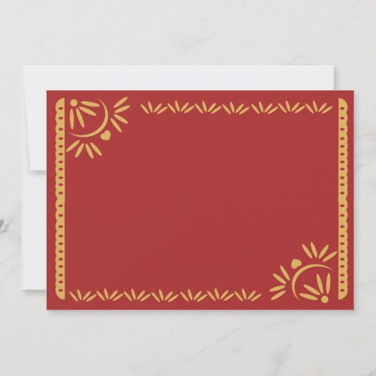 Papel Picado Fiesta Sweet 16 Mexican Scallop Blue Einladung (Rückseite)