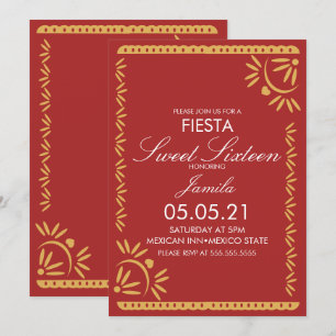 Papel Picado Fiesta Sweet 16 Mexikanische Schal Bl Einladung