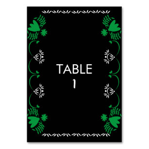 Papel Picado Floral Mexican Wedding Table Card Tischnummer