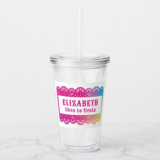 Papel Picado Fun Fiesta Acrylic Tumbler Acryltrinkbecher (Vorderseite)