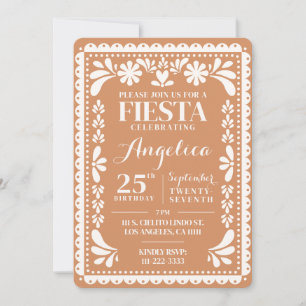 Papel Picado Geburtstagseinladung Terracotta Fiest Einladung