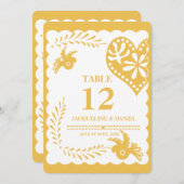 Papel Picado Gold Harvest Fiesta Tischnummer (Vorne/Hinten)