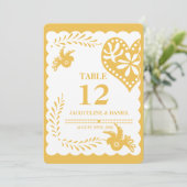 Papel Picado Gold Harvest Fiesta Tischnummer (Stehend Vorderseite)