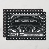Papel Picado Halloween-Party Einladung (Vorne/Hinten)