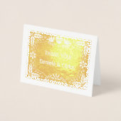 Papel picado Hochzeit Danke Foto gold Folienkarte (Vorderseite)