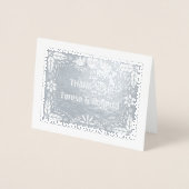 Papel picado Hochzeit Danke Foto Silber Folienkarte (Vorderseite)
