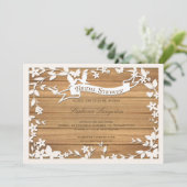 Papel Picado Hochzeits-Einladung - reizende Tauben Einladung (Stehend Vorderseite)