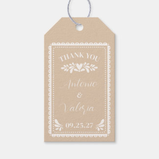 Papel Picado Hochzeitsgeschenk-Anhänger Danke Grac Geschenkanhänger