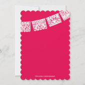 Papel Picado Hot Pink | Einladung zur Hochzeit (Rückseite)
