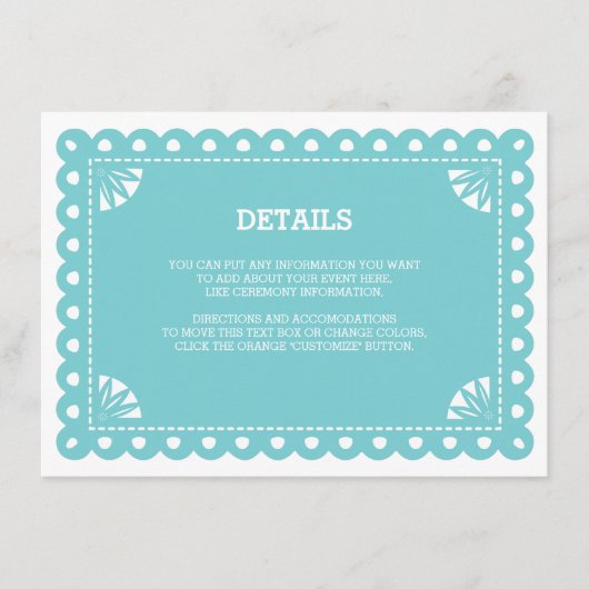 Papel Picado Insert Card - Blue (Vorderseite)