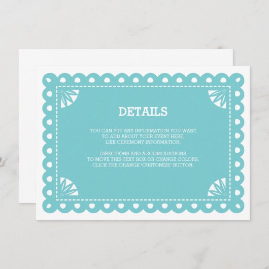 Papel Picado Insert Card - Blue (Vorne/Hinten)