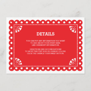 Papel Picado Insert Card - Orange