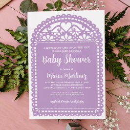 Papel Picado Inspiriert Lila Babydusche Einladung