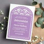 Papel Picado Inspiriert Lila Quinceanera Geburtsta Einladung