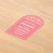 Papel Picado Inspiriert Pink Quinceanera Geburtsta Acryleinladungen (Ablage )