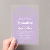 Papel Picado Inspiriert Pink Quinceanera Geburtsta Acryleinladungen (Insitu (Handheld))