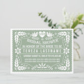 Papel picado Liebe Hochzeit Brautparty Einladung (Stehend Vorderseite)