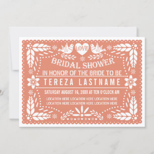 Papel picado Liebhaber von Korallenhochzeiten Brau Einladung
