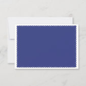 Papel picado liebt Vögel dunkelblaue Hochzeit RSVP (Rückseite)