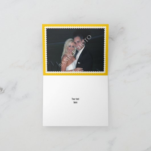 Papel picado liebt Vögel gelbe Hochzeit Danke (Innenseite)